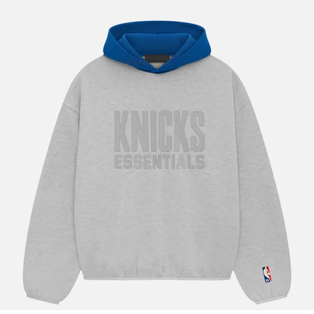 ESSENTIALS KNICKS HOODIE - LIGHT HEATHER